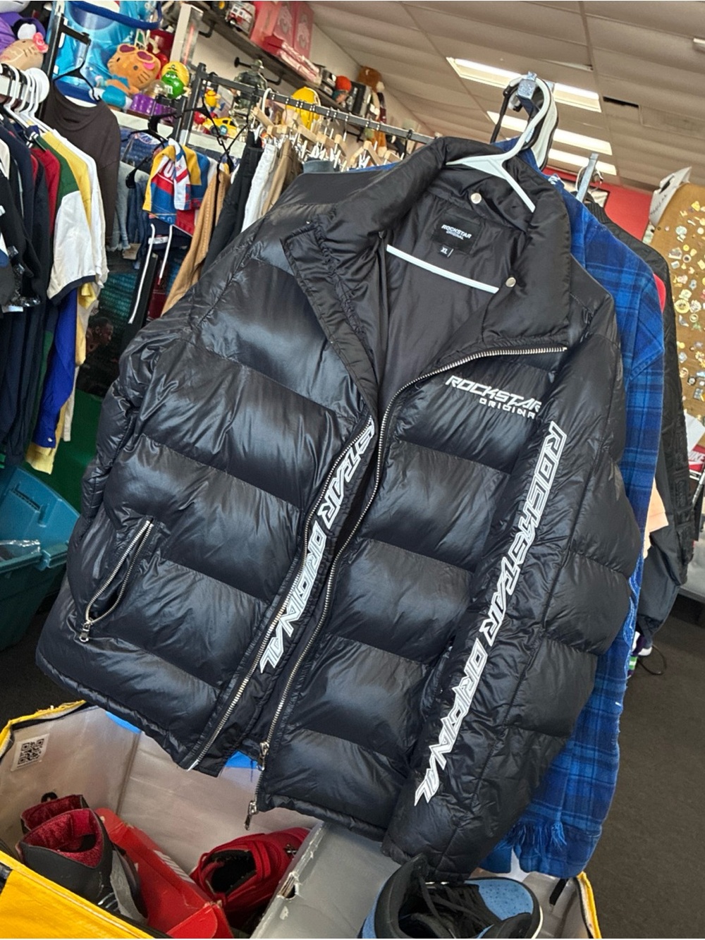 Men’s RARE ROCKSTAR ORIGINAL PUFFER WINTER JACKET SZ XL Used Pre Owned